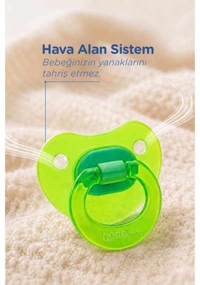Wee Baby Akide Damaklı Silikon Emzik 0-6 Ay Yeşil 24'li Paket