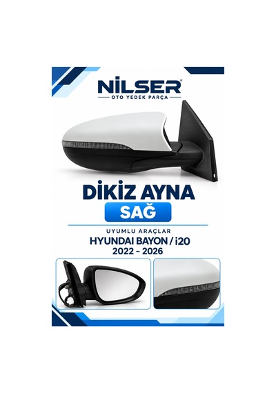 Hyundai Bayon - İ20 Sağ Ayna Elekt Sinyalli Katlanır 8 Fiş 2022-26