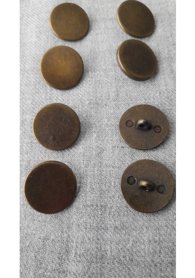 Antık Sarı Metal Düğme 15 Mm 8 Adet