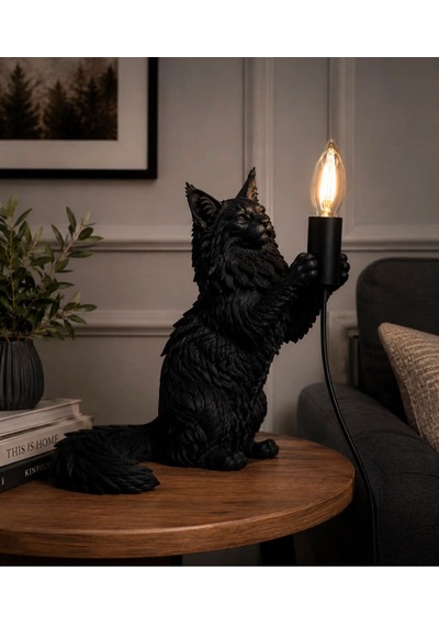3dlab 3d Lab Siyah Kedi Figürlü Premium Dekoratif Masa Lambası