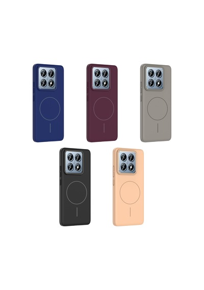 Xiaomi 14t Pro Kılıf İnce Magsafe Kamera Yükseltili Yumuşak Silikon Pazarplus Mürdüm