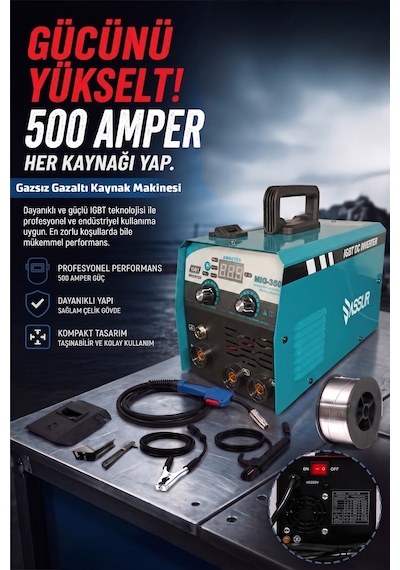 Mıg-350 350a Profesyonel 3'ü 1 Arada Mıg Mma Tıg İnverter Gazsız Gazaltı Kaynak Makinesi-3212 -