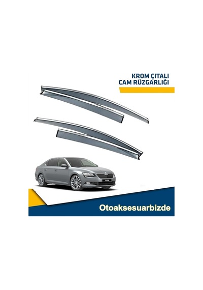 Skoda Süper B Mügen Cam Rüzgarlığı Kromlu 2015-2021 Arası 4Lü Set N11.16223