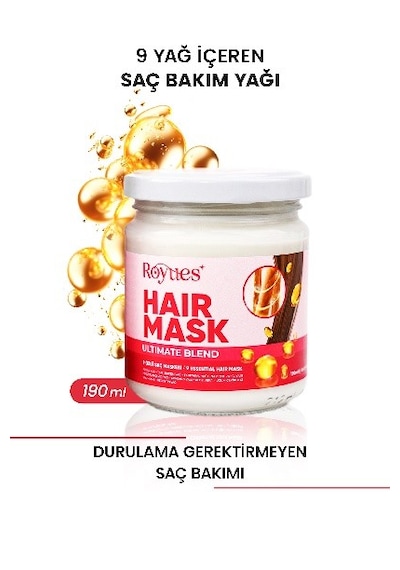 Royues Kuru Ve Yıpranmış Saçlar için Nemlendirici Saç Maskesi 190 ML