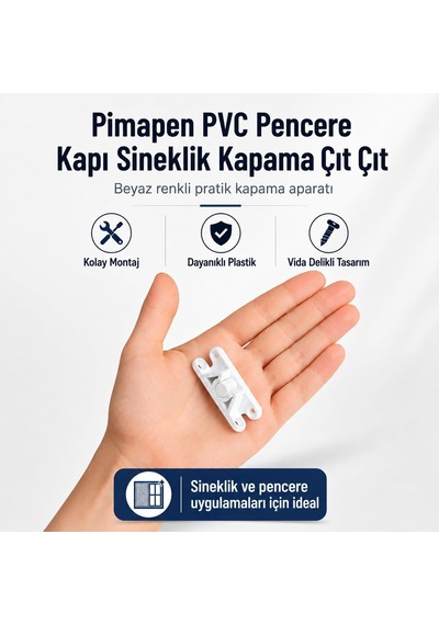 2 Adet Pimapen Pvc Pencere Kapı Sineklik Kapama Çıt Çıt Plastik Pratik Tutucu Aparat Diğer