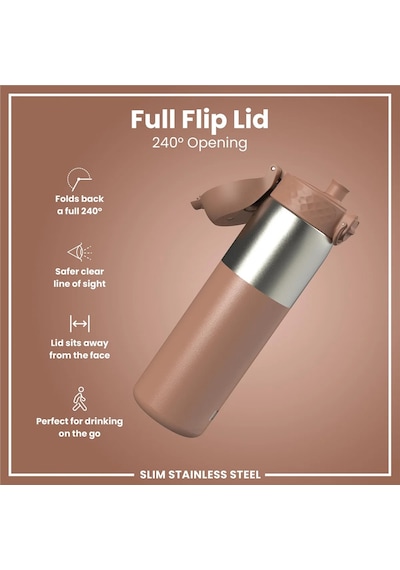 Ion8 - Paslanmaz Çelik İnce Suluk - Mocha Kahve - 600 Ml - Sızdırmaz Kahverengi