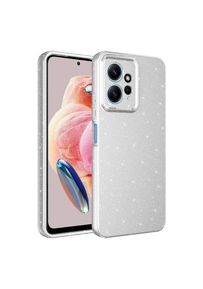 Xiaomi Redmi Note 12 4g Kılıf Kamera Korumalı Simli Lüks Zore Koton Kapak Gümüş