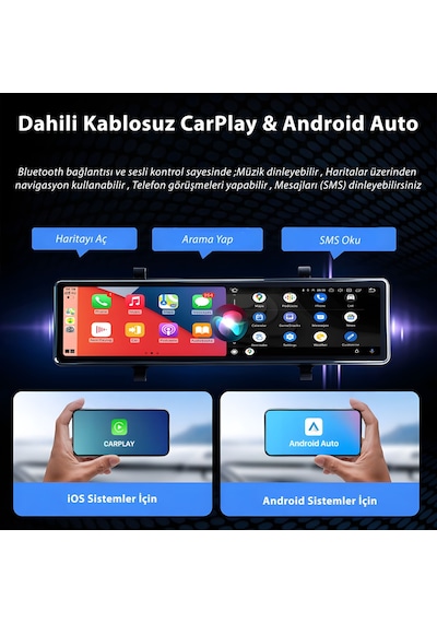 Araç Kamerası C3 Carplay Android Multimedya 4k Ön Ve Arka Kamera