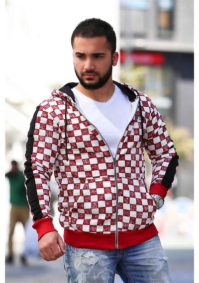 Madmext Erkek Bordo Kapşonlu Sweatshirt 2746 Bordo
