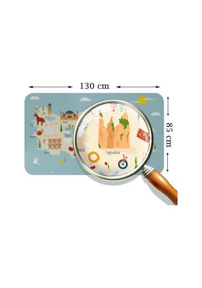 Eğitici Ve Öğretici Cocuk Odası Türkiye Haritası Duvar Sticker-85x130-3879 Çok Renkli