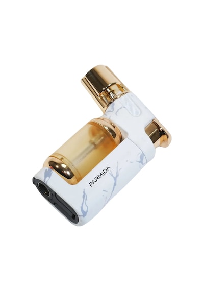 Parmida Tek Torch Pürmüz Beyaz-gold Mermer Desenli Masa Tipi Metal Puro Çakmağı - Tr9249