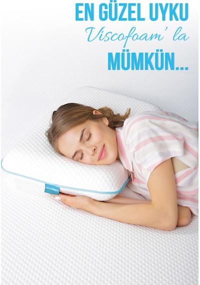 Viscofoam Lüks Boyun Destekli Ortopedik Yastık Visco Yastık 60x40x11cm