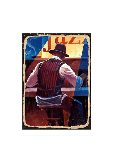 Bedeko Jazz Müzik Ve Piyano Mdf Tablo 35 Cm X 50 Cm