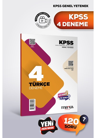 2026 Kkpss Türkçe 4 Deneme Sınavı 120 Soru Tamamı Video Çözümlü