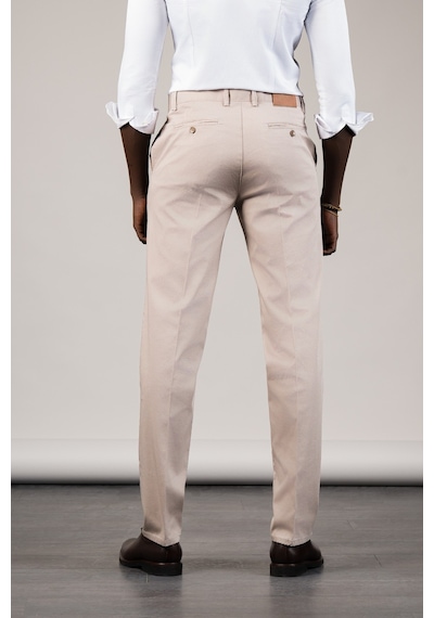 Notra Regular Fit Pamuklu Dokulu Klasik Yazlık Gabardin Pantolon Krem