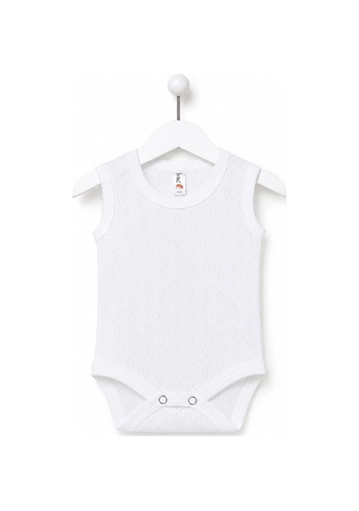 H&c Coolboy H&c 5'li %100 Pamuk Desenli Jakarlı Kolsuz Bebek Body Zıbın Beyaz Baklava Desenli