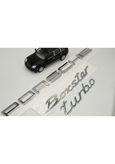 Porsche Boxster Turbo Bagaj 3M 3D ABS Yazı Logo Amblem Seti Gri