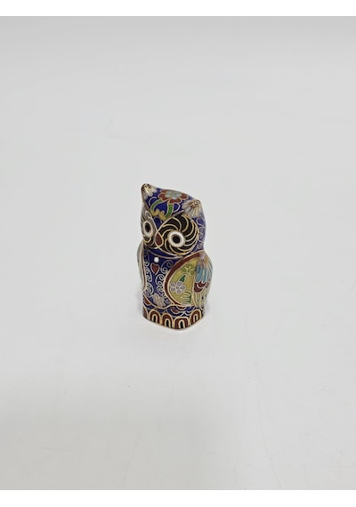 Antika Cloisonne Minyatür Baykuş 6,2x3,6cm 147