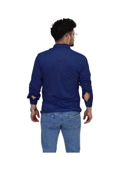 Erkek Gömlek Yaka Uzunkol Tişört T6063 Bgl-st04542 İndigo