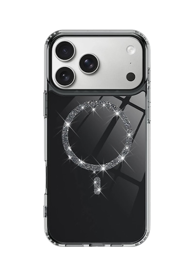 Apple Uyumlu iPhone 17 Pro Max Uyumlu Live Diamond Magsafe Kapak - Siyah