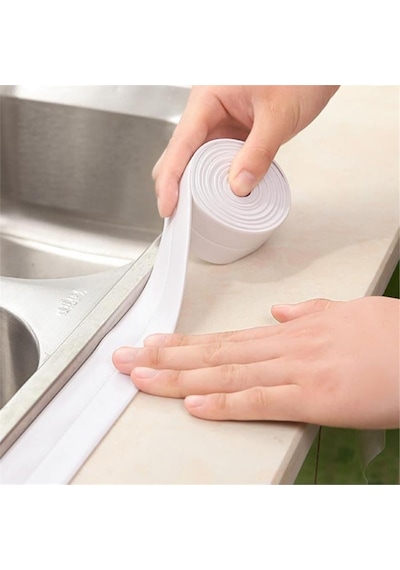 3,2 Mt Gri Renk Su Sızdırmaz Geçirmez Bant Lavabo Küvet Tezgah Kenar Banyo Mutfak Pencere Yalıtım