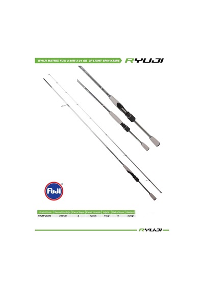 Ryuji Matrix Fuji 240cm 3-21gr 2 Parça Light Spin Kamış