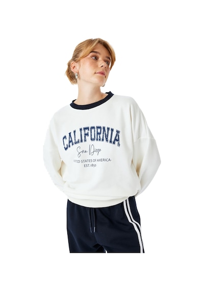 About Blank Koton Bisiklet Yaka Uzun Kollu Baskılı Oversize Sweatshirt Acı Kahverengi