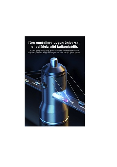 Sounddrive Siyah 2 Usb Port Girişli Transmitter Araç Şarj Cihazı 12w