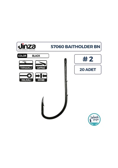 Jinza 57060 Baitholder Tırnaklı Delikli İğne 2 20 Adet Siyah
