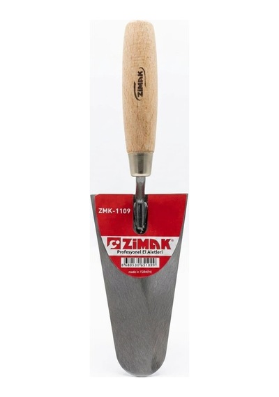 Zimak Zmk Profesyonel Çelik Mala Ahşap Saplı İnşaat Ve Duvarcı Malası, Harç, Sıva, Çimento Yapıştırma Ve Tamirat İşleri İçin Paslanmaz Metal El Aleti No:24