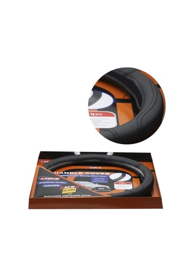 Carub Geçmeli Direksiyon Kılıfı 38 Cm Lüks Çantalı Siyah Universal
