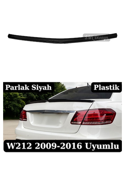 Mercedes W212 2009-2016 Amg Stil Bagaj Üstü Spoiler - Piano Black Plastik