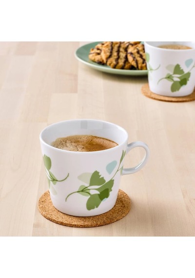 Ikea Stılenlıg Beyaz-yeşil 33 Cl Kupa Seti 2 Adet Beyaz - Yeşil