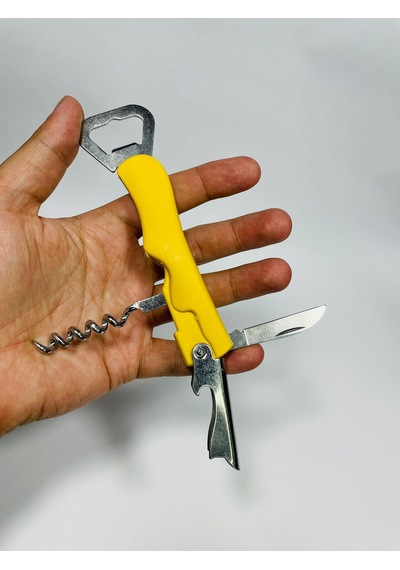 Plastik-Metal Tirbüşon .Mantar.Konserve.Kapak Açacağı// Sarı Çok Renkli