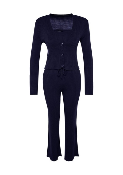 Ersefa Tarz Kadın Modern Moda Normal Bel Geniş Paça V Yaka Fitillli Bluz Lacivert Ersefa Tarz Kadın Modern Moda Normal Bel Geniş Paça V Yaka Fitillli Bluz Lacivert