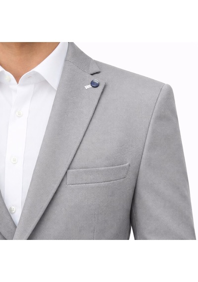Plus Scorpion Plus Scorpıon Erkek Açık Füme Slim Fit Blazer Ceket Tek Düğme, Modern Kesim Füme