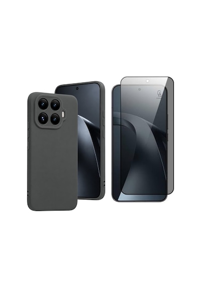 Xiaomi Mi 17t İle Uyumlu Soft Yumuşak Telefon Kılıfı Ve Hayalet Privacy Ekran Koruyucu Seti Gri