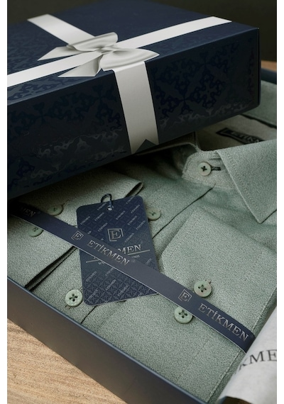 Su Yeşili Slimfit Erkek Gömlek Yeşil