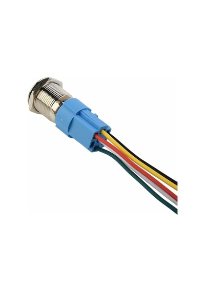 Alkatronik 16mm Ledli Kablolu Push Tip Metal Button 12v 16mm 1no 1nc Spdt On Off Su Geçirmez Paslanmaz Çelik