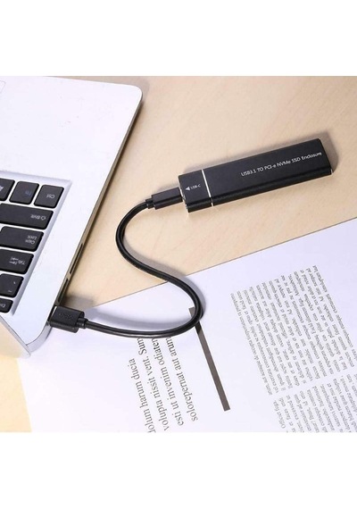 M.2 Nvme Usb3.1 Tip-c Gen2 10gbps Muhafaza M.2 Pcı-e Ssd Sabit Disk Harici Sürücü Kutusu M.2 M-key Ssd'den Usb-c'ye Adaptör Siyah