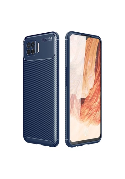 Newface Oppo A73 Kılıf Auto Focus Karbon Kapak - Lacivert