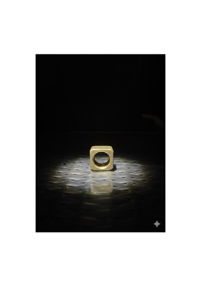 Pirinç Kare Peçete Halkası Modern Gold Sofralık Sunum Aksesuarı 24 X 24mm