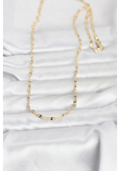 Mey İthalat Cm 14k Gold Renk Lazerli Gemici Zincir Model 60 Cm Kadın Kolye 11