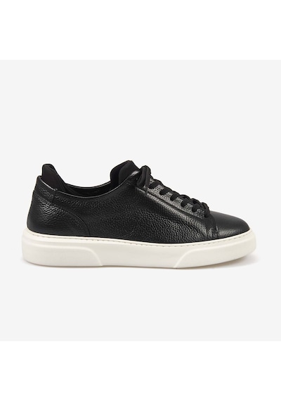 Kemal Tanca Erkek Eva Taban Hakiki Deri Bağcıklı Spor & Sneaker Ayakkabı S505 siyah