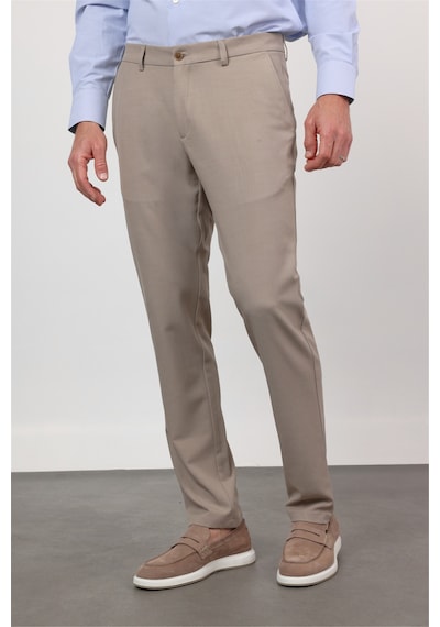 İmza Açık Bej Yan Cep Comfort Fit Esnek Chino Pantolon 1003260171