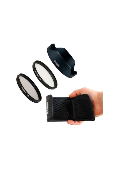 Raypro UV + Polarize Filtre 55 MM + EW-60E Parasoley + Filtre Çantası