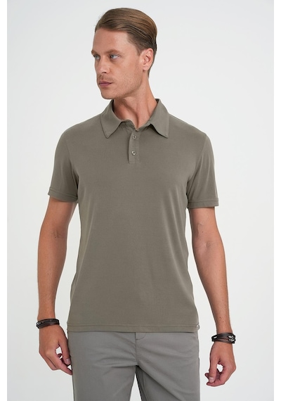 Efor Comfort Fit Polo Yaka Modal Karışım Kısa Kol Casual Haki Tişört Ts 903 Haki