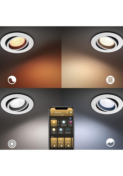 Philips Hue Centura Wca Renkli Alüminyum Çerçeveli Gömme Spot 1x5 Diğer