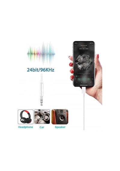 Lightning To Apple Uyumlu iPhone Aux Kulaklık Çevirici 3.5 Mm Jack Girişli