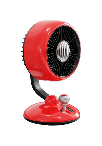 Juo Q3 120 Salınımlı 3 Kademeli Led Işıklı Şarjlı Masaüstü Fan Vantilatör Retro Kırmızı Acı Kahverengi